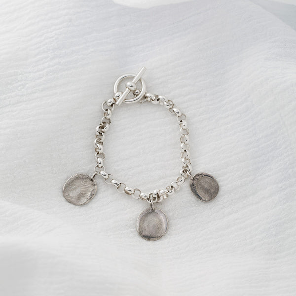 7.5 in Sterling Silver Rolo Bracelet with Toggle Clasp